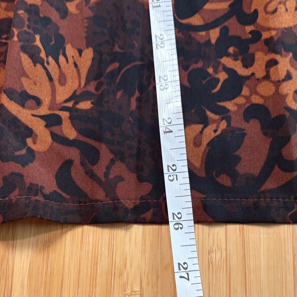 Elegant Brown and Black Patterned Midi Skirt - Picture 4 of 6